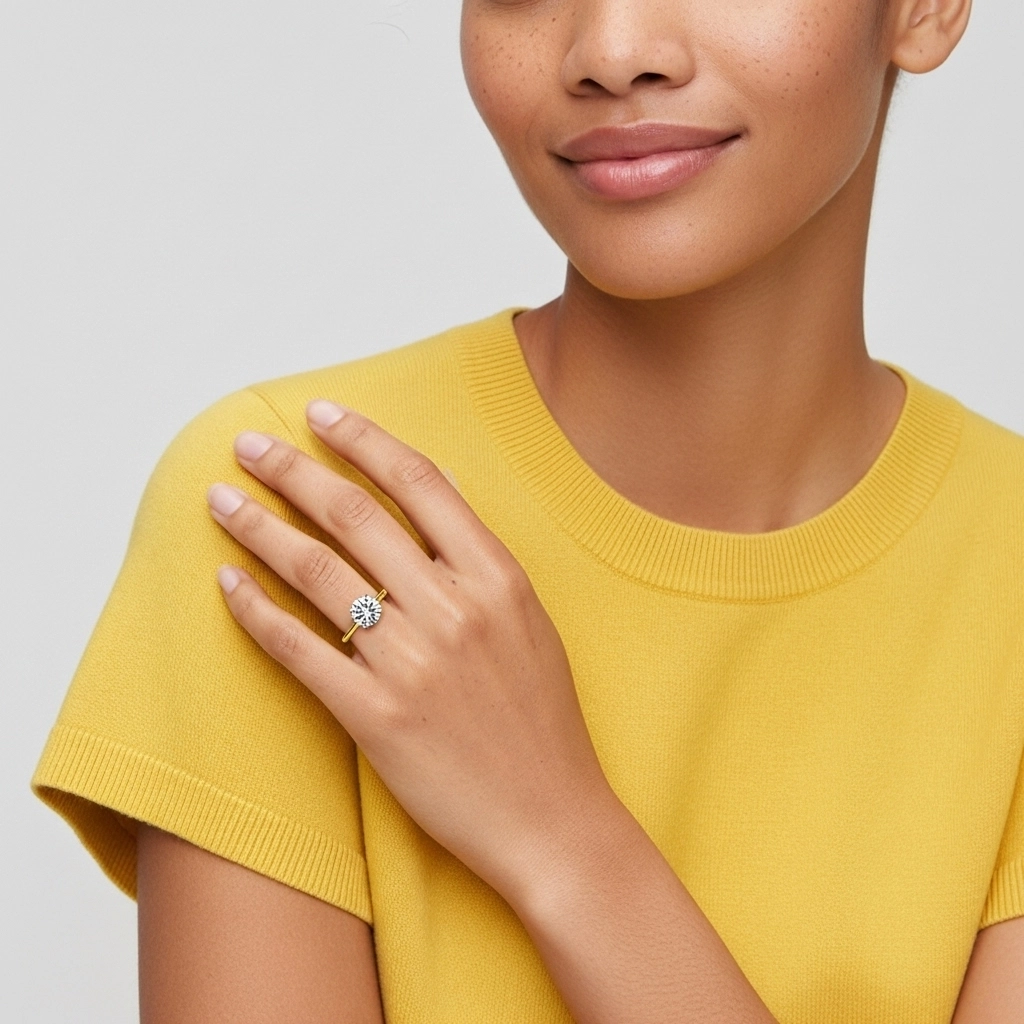 Understated Round 1.50ct Moissanite Engagement Ring