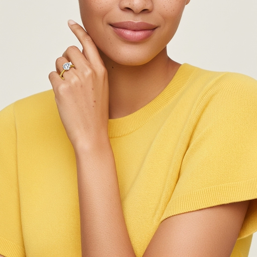 Understated Round 1.50ct Moissanite Engagement Ring