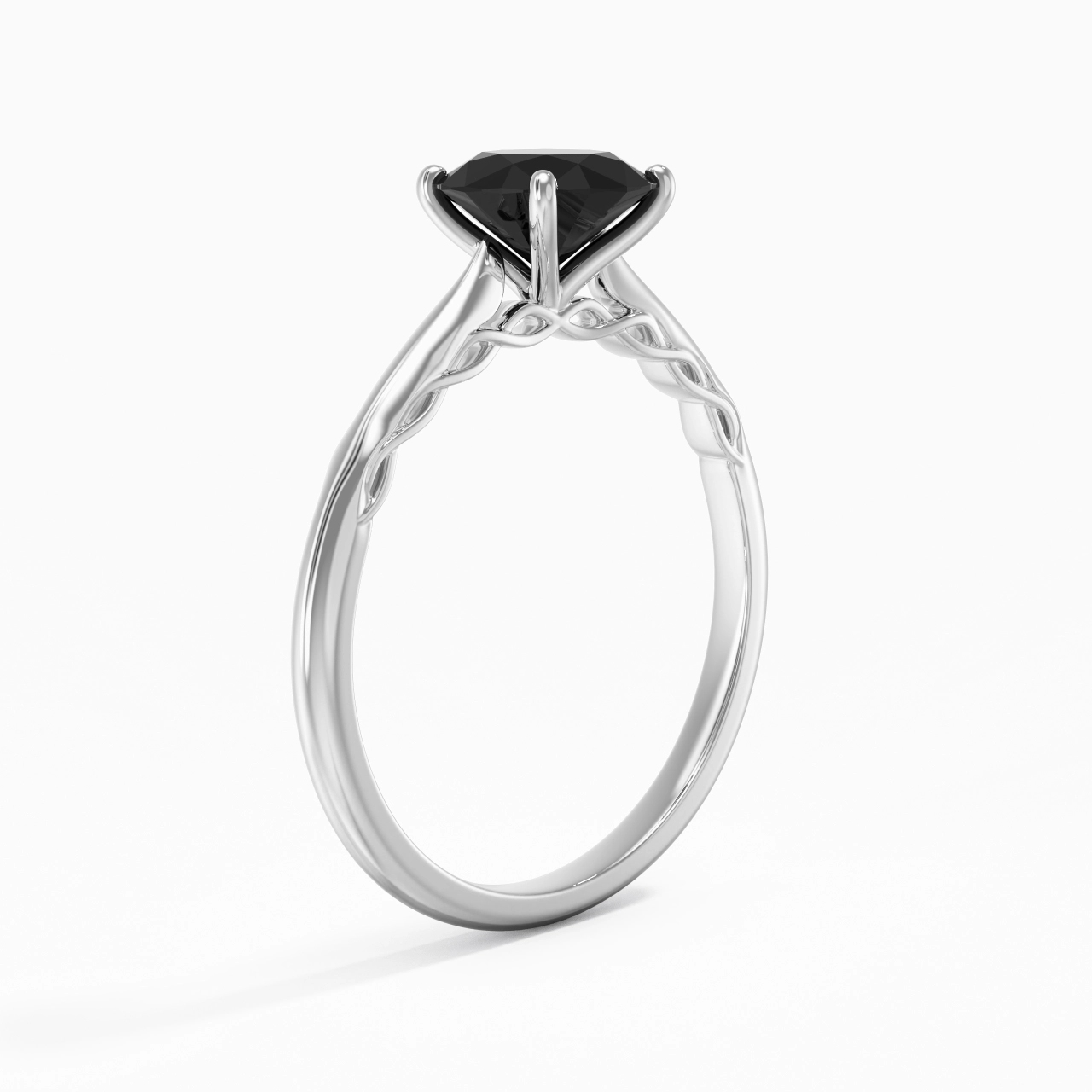 Sobre Rond 1.00ct Zircon cubique Bague de fiançailles