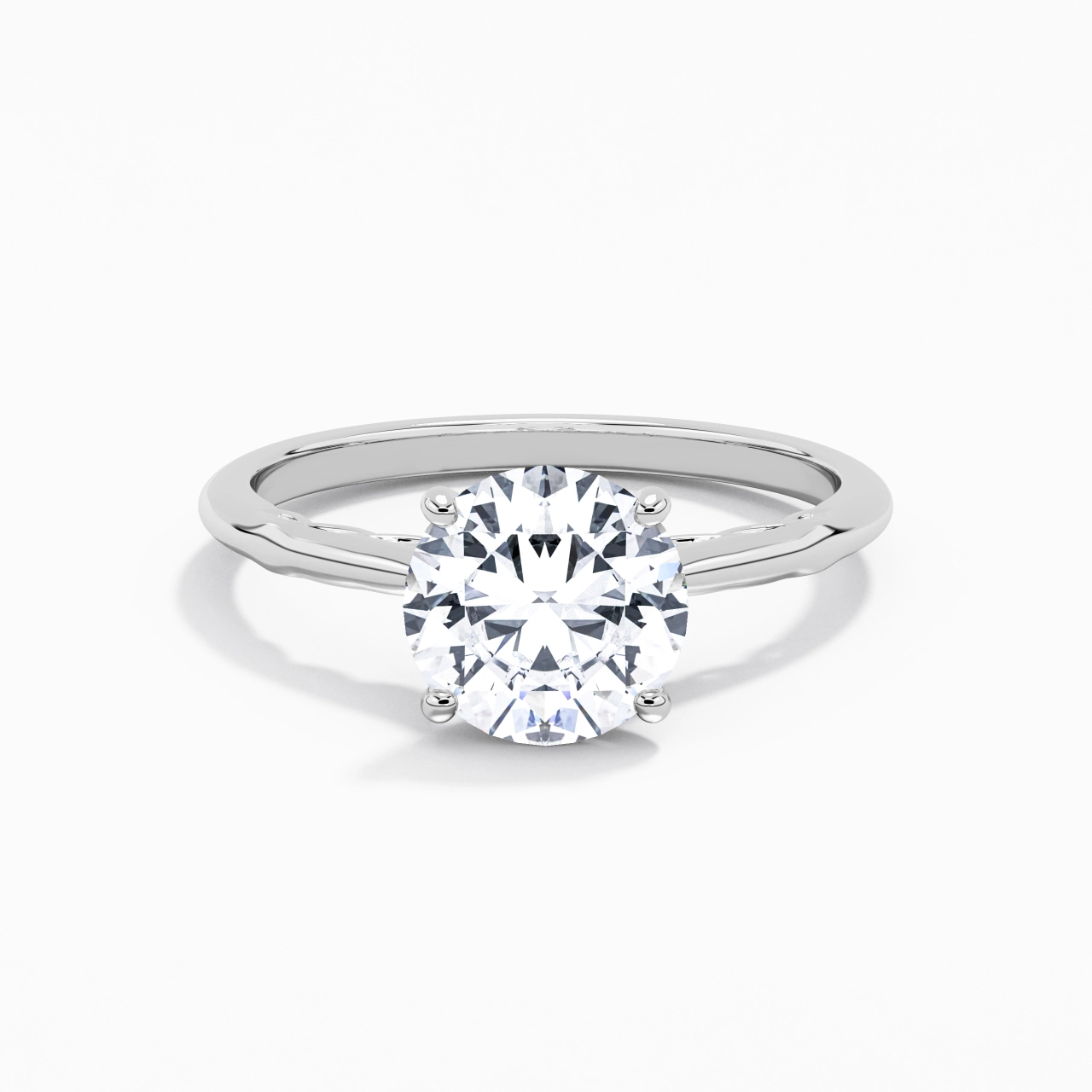 Understated Round 2.00ct Moissanite Engagement Ring