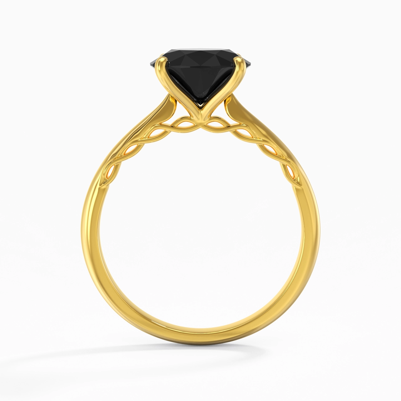 Sobrio Redondo 2.00ct Circonio cúbico Anillo de Compromiso