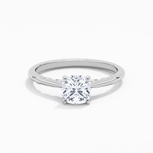 1.00ct Cushion Moissanite Engagement Ring 925 Sterling Silver Solitaire Infinity Understated Traditional Shank