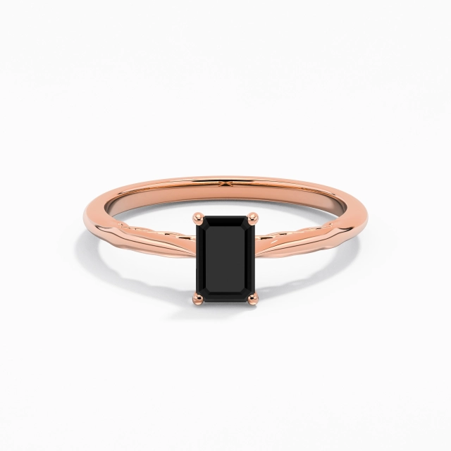 Sobre Infini Émeraude Zircon cubique Bague de fiançailles 0.80ct En Noir Argent sterling 925 Solitaire Tige Traditionnelle