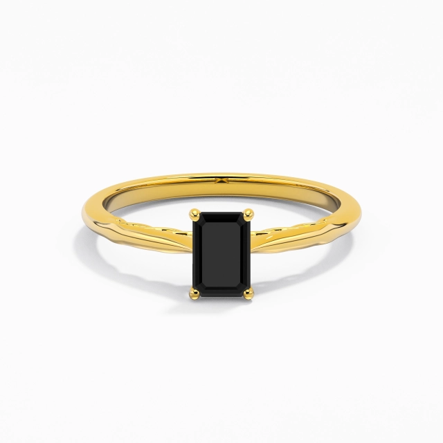Sobre Infini Émeraude Zircon cubique Bague de fiançailles 0.80ct En Noir Argent sterling 925 Solitaire Tige Traditionnelle