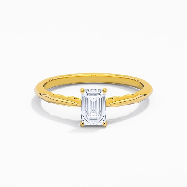 Understated Infinity Emerald Cubic Zirconia Engagement Ring 0.80ct In White 925 Sterling Silver Solitaire Traditional Shank