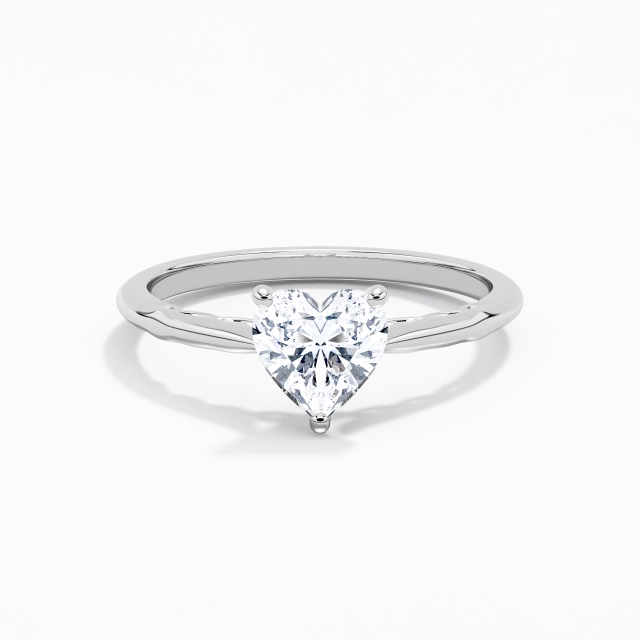 1.00ct Heart Moissanite Engagement Ring 925 Sterling Silver Solitaire Infinity Understated Traditional Shank