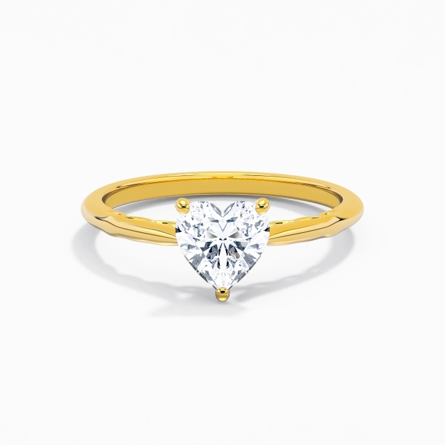 1.00ct Heart Moissanite Engagement Ring 925 Sterling Silver Solitaire Infinity Understated Traditional Shank