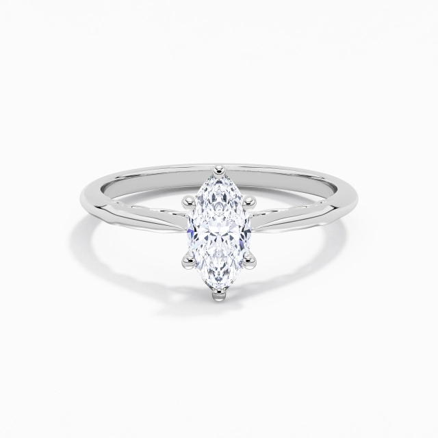 Understated Infinity Marquise Cubic Zirconia Engagement Ring 0.80ct In White 925 Sterling Silver Solitaire Traditional Shank