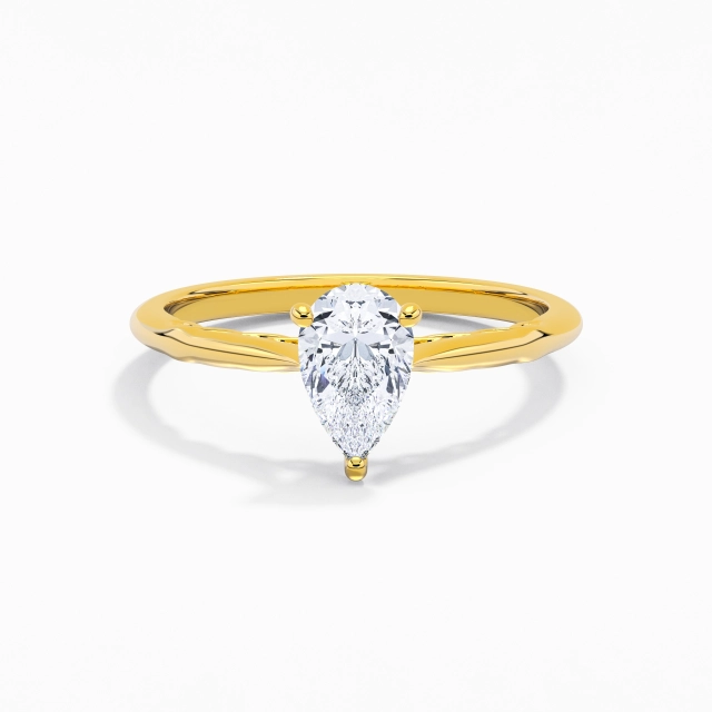 1.00ct Pear Moissanite Engagement Ring 925 Sterling Silver Solitaire Infinity Understated Traditional Shank