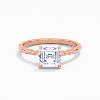 Understated Asscher 1.50ct Moissanite Engagement Ring