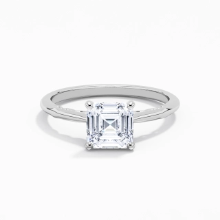 Understated Asscher 1.50ct Moissanite Engagement Ring