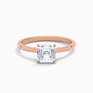 Understated Asscher 1.00ct Moissanite Engagement Ring