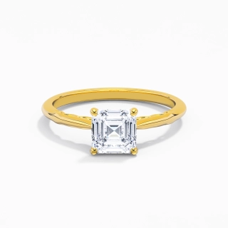 Understated Asscher 1.00ct Moissanite Engagement Ring