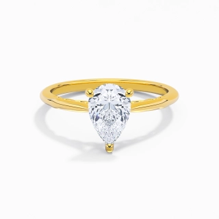 Understated Pear 1.50ct Moissanite Engagement Ring