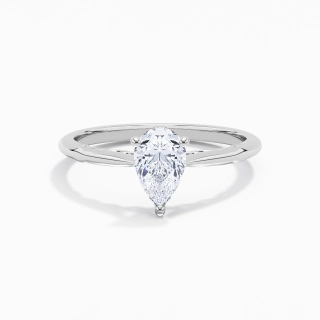 Understated Pear 1.00ct Moissanite Engagement Ring