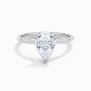 Understated Pear 2.00ct Moissanite Engagement Ring