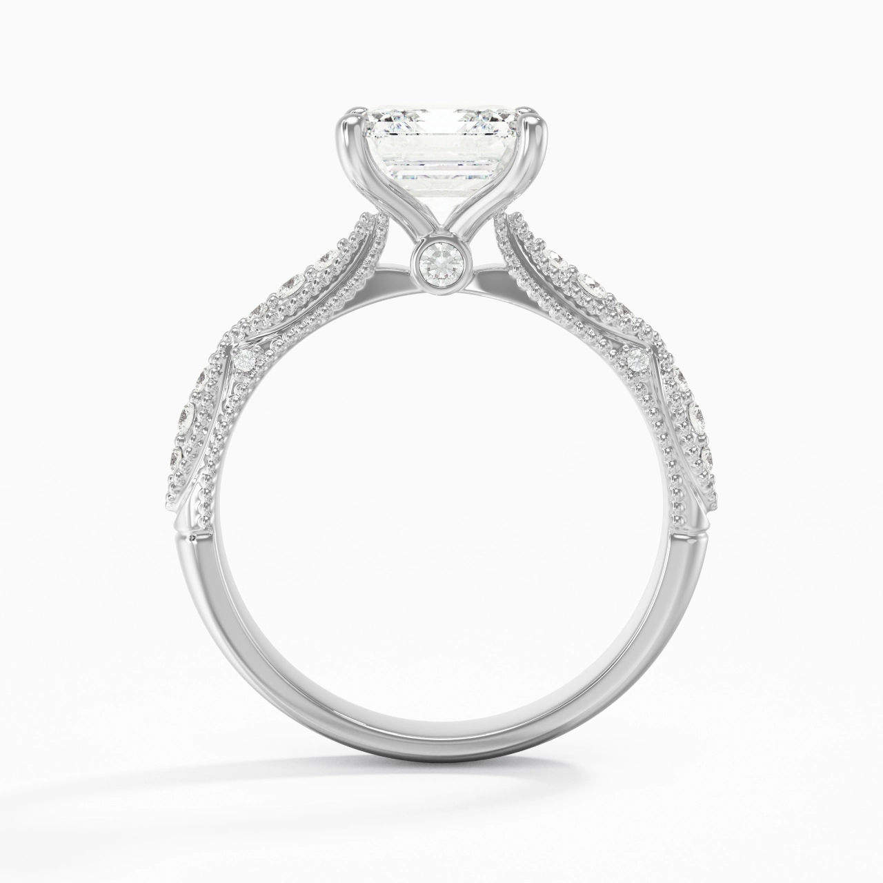 Baroque Asscher 2.00ct Moissanite Engagement Ring