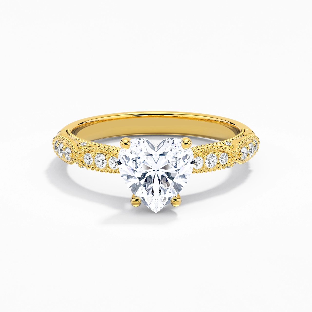 Baroque Cœur 1.50ct Moissanite Bague de fiançailles