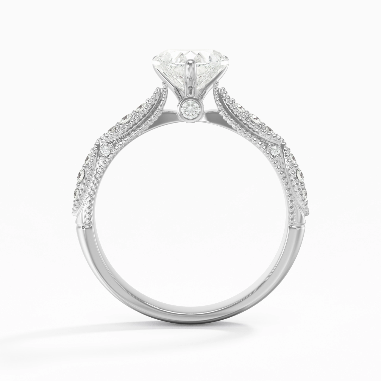 Baroque Heart 1.00ct Moissanite Engagement Ring