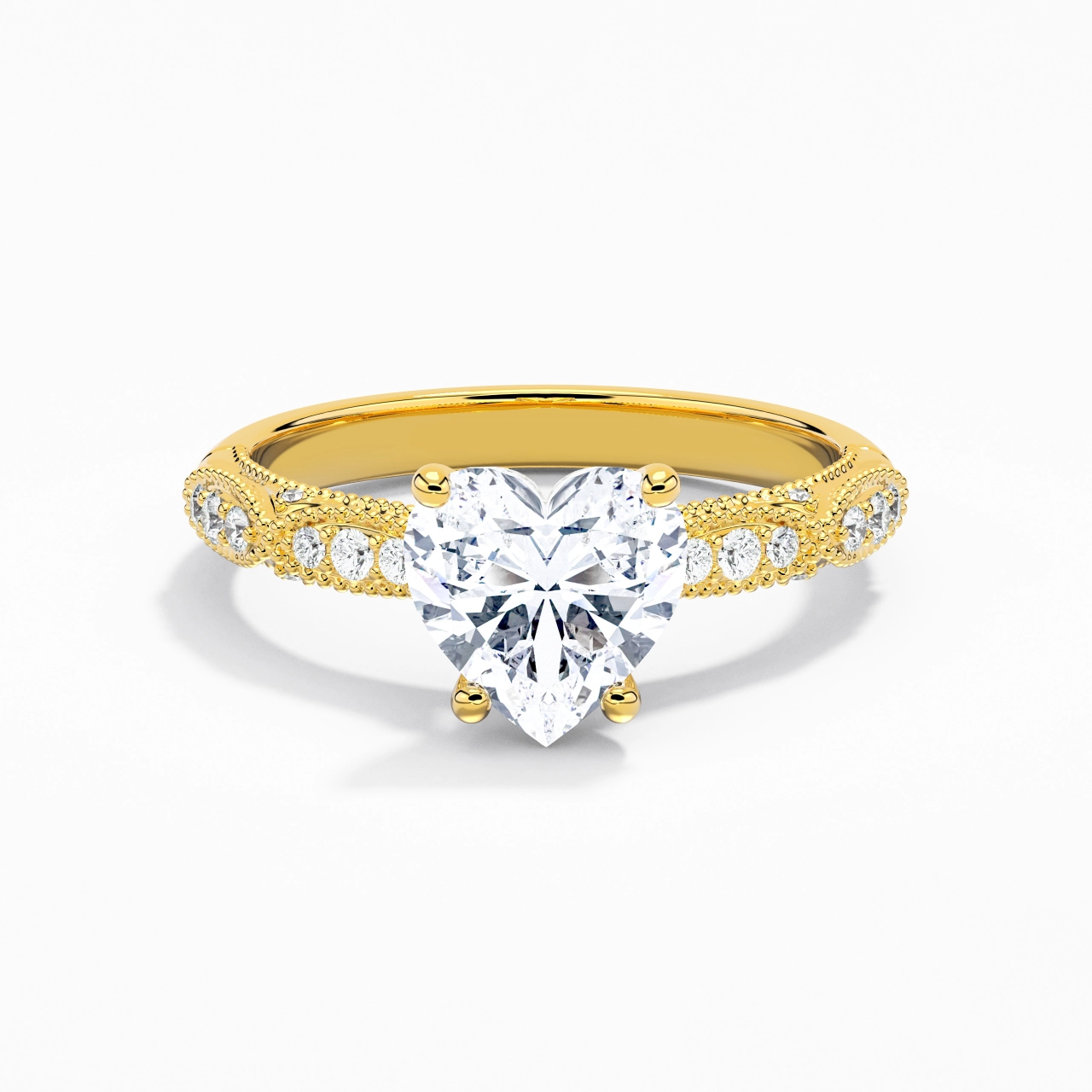 Baroque Heart 2.00ct Moissanite Engagement Ring