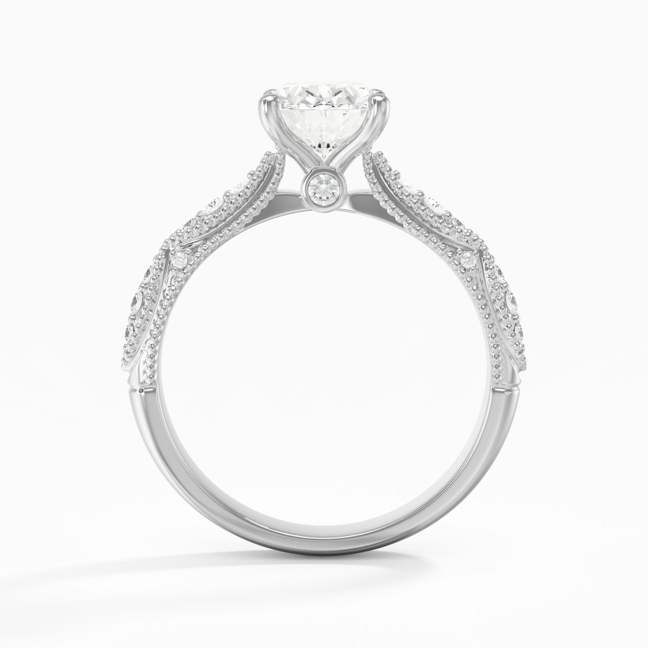 Baroque Oval 1.50ct Moissanite Engagement Ring