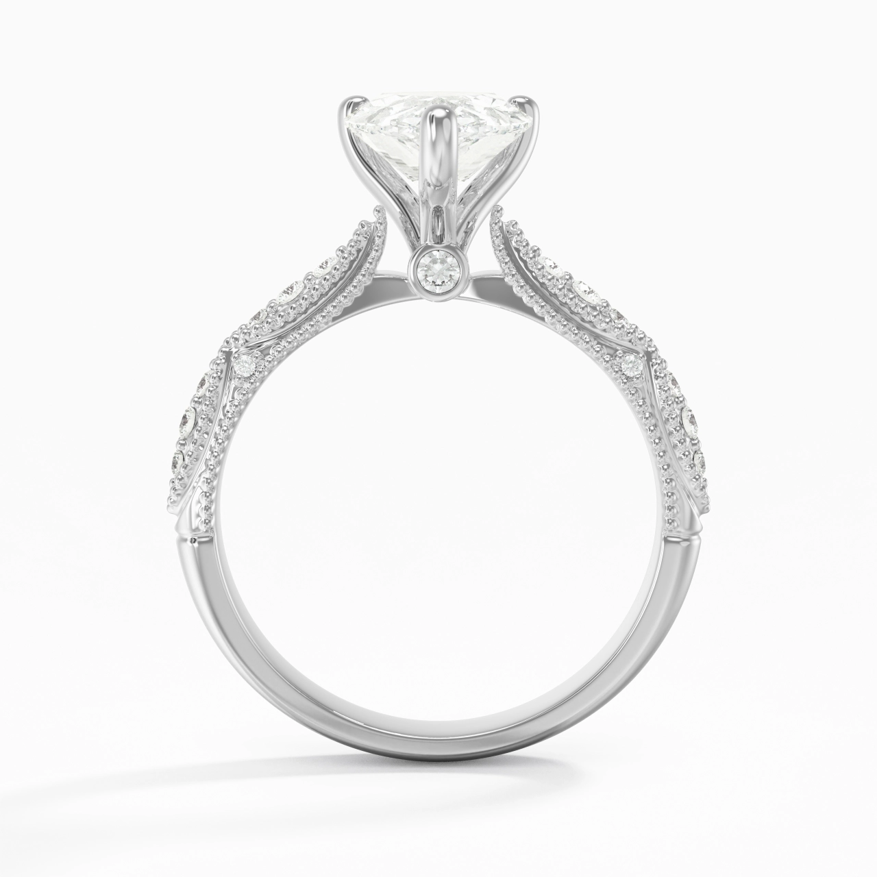 Baroque Pear 2.00ct Moissanite Engagement Ring