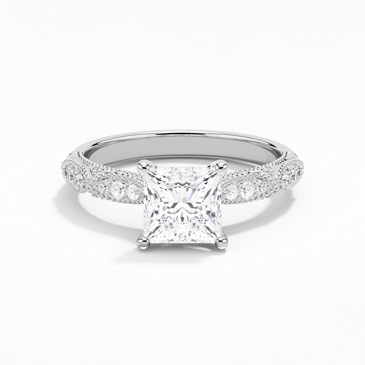 Baroque Princess 1.50ct Moissanite Engagement Ring