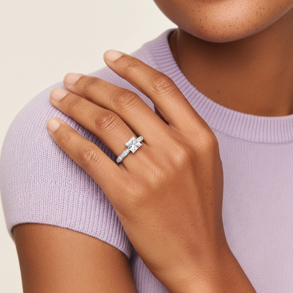 Baroque Princess 1.00ct Moissanite Engagement Ring