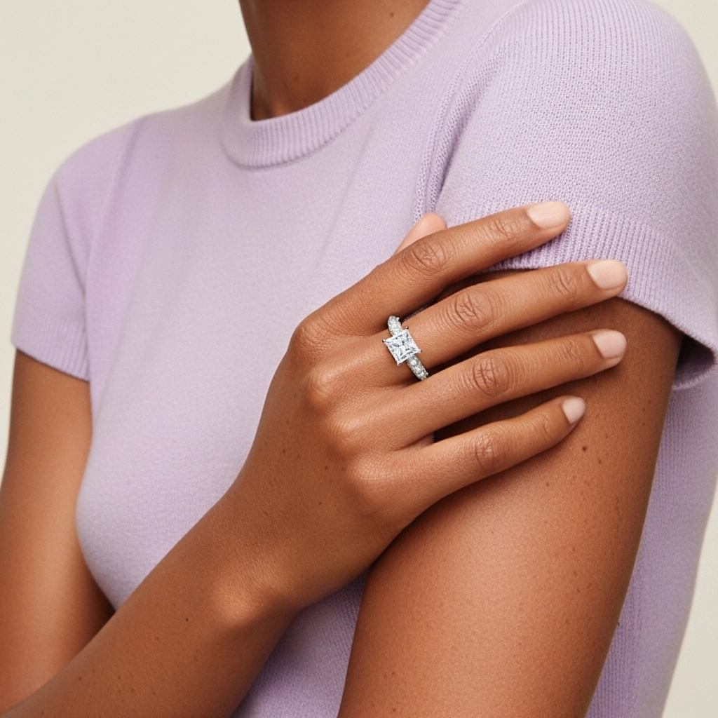 Baroque Princess 1.00ct Moissanite Engagement Ring