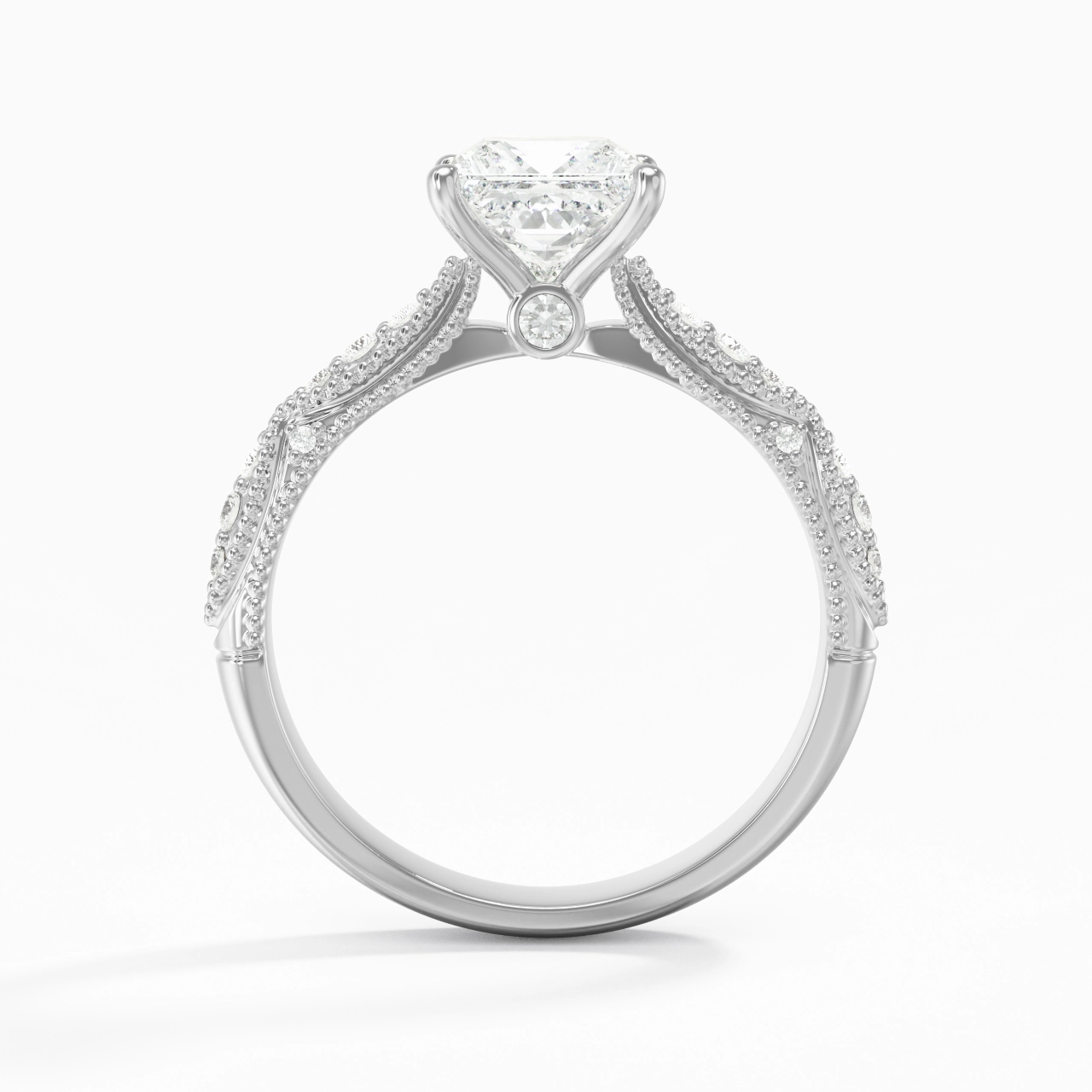 Baroque Princesse 1.00ct Moissanite Bague de fiançailles