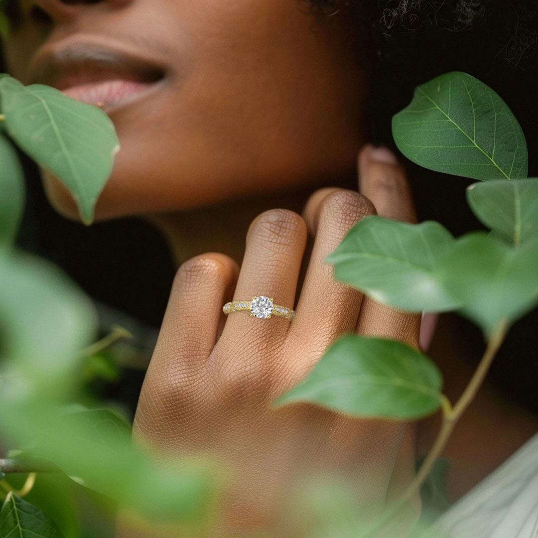 Baroque Cœur 1.50ct Moissanite Bague de fiançailles