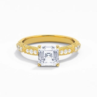 Baroque Asscher 1.50ct Moissanite Engagement Ring