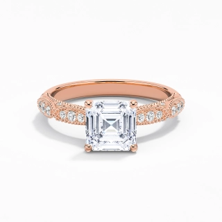 Baroque Asscher 2.00ct Moissanite Engagement Ring