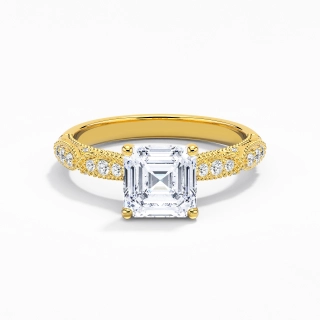 Baroque Asscher 2.00ct Moissanite Engagement Ring