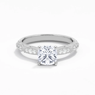 Baroque Cushion 1.50ct Moissanite Engagement Ring