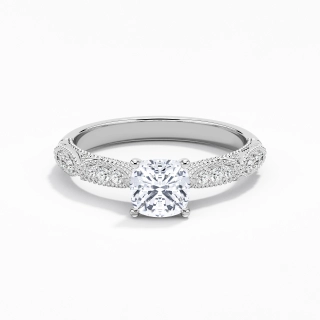 Baroque Cushion 1.00ct Moissanite Engagement Ring