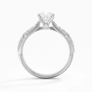 Baroque Cushion 1.00ct Moissanite Engagement Ring