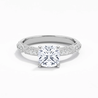 Baroque Cushion 2.00ct Moissanite Engagement Ring