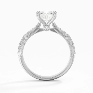 Baroque Cushion 2.00ct Moissanite Engagement Ring