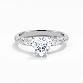 Baroque Heart 1.50ct Moissanite Engagement Ring