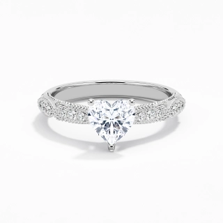 Baroque Heart 1.00ct Moissanite Engagement Ring