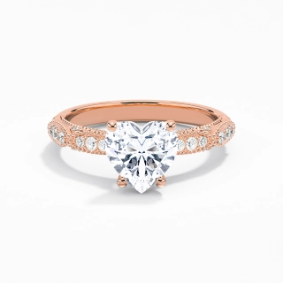 Baroque Heart 2.00ct Moissanite Engagement Ring