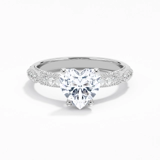 Baroque Heart 2.00ct Moissanite Engagement Ring