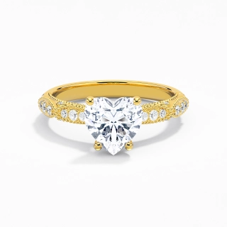 Baroque Heart 2.00ct Moissanite Engagement Ring