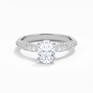 Baroque Ovale 1.50ct Moissanite Bague de fiançailles