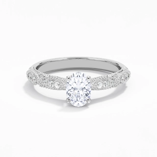 Baroque Oval 1.00ct Moissanite Engagement Ring