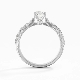 Baroque Oval 1.00ct Moissanite Engagement Ring