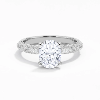 Baroque Oval 2.00ct Moissanite Engagement Ring