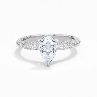 Baroque Pear 1.50ct Moissanite Engagement Ring