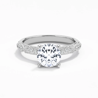 Baroque Round 1.50ct Moissanite Engagement Ring